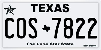 TX license plate COS7822