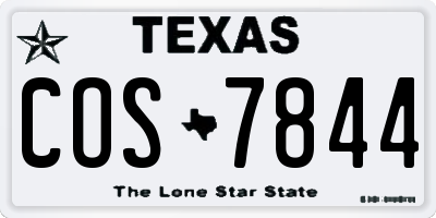 TX license plate COS7844