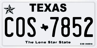 TX license plate COS7852