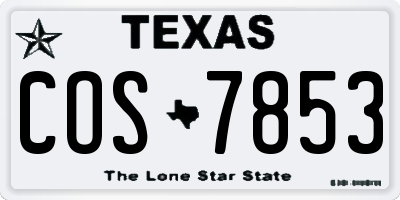 TX license plate COS7853