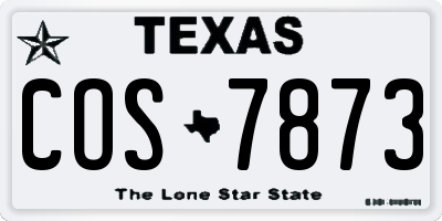 TX license plate COS7873