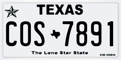 TX license plate COS7891