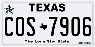 TX license plate COS7906