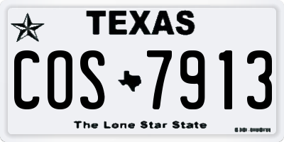 TX license plate COS7913