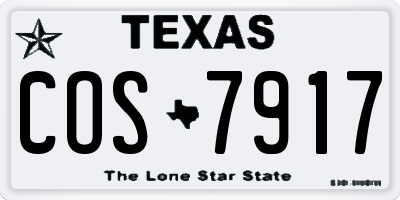 TX license plate COS7917