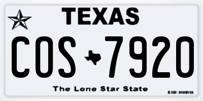 TX license plate COS7920