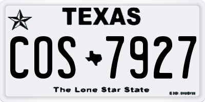 TX license plate COS7927