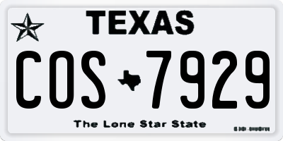 TX license plate COS7929