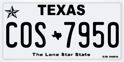 TX license plate COS7950