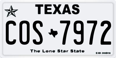 TX license plate COS7972