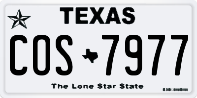 TX license plate COS7977