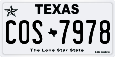TX license plate COS7978