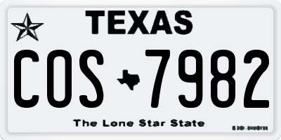 TX license plate COS7982