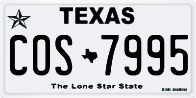 TX license plate COS7995