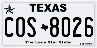 TX license plate COS8026