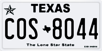 TX license plate COS8044