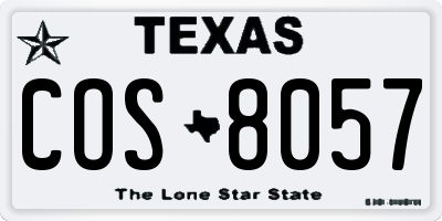 TX license plate COS8057