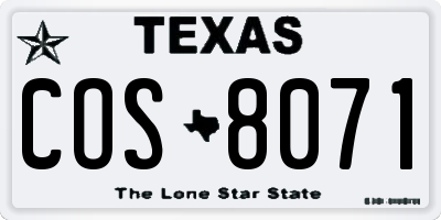 TX license plate COS8071