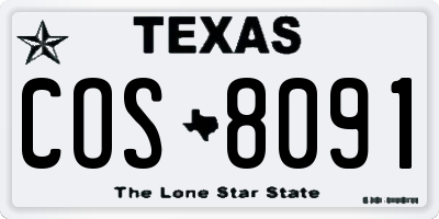 TX license plate COS8091