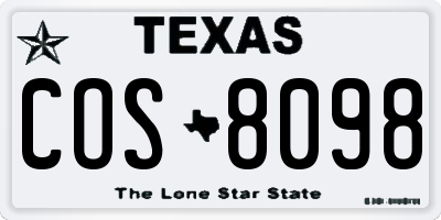 TX license plate COS8098