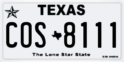 TX license plate COS8111