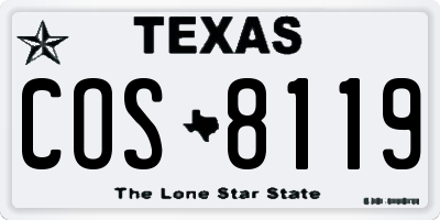 TX license plate COS8119