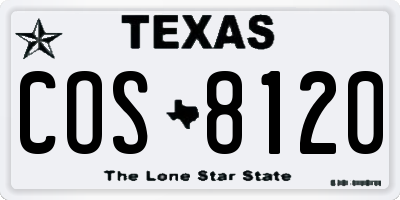 TX license plate COS8120