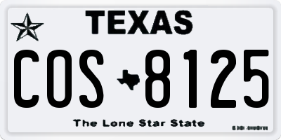 TX license plate COS8125