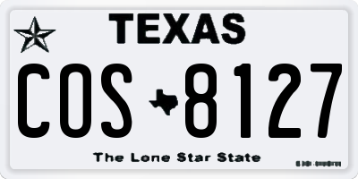 TX license plate COS8127