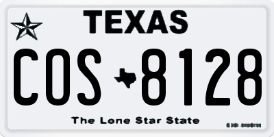 TX license plate COS8128