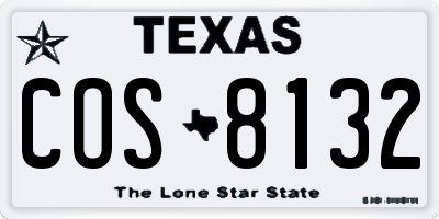 TX license plate COS8132