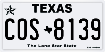 TX license plate COS8139