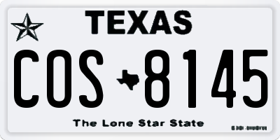 TX license plate COS8145