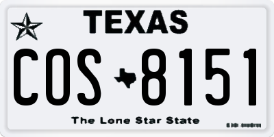 TX license plate COS8151