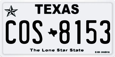 TX license plate COS8153