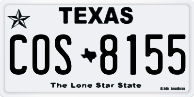 TX license plate COS8155