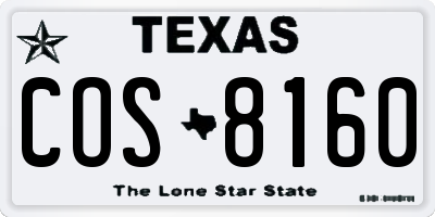 TX license plate COS8160