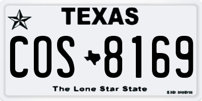 TX license plate COS8169