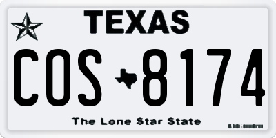 TX license plate COS8174