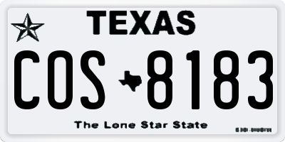 TX license plate COS8183
