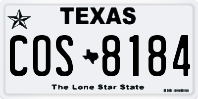 TX license plate COS8184