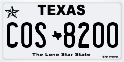 TX license plate COS8200