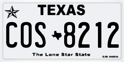 TX license plate COS8212