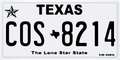 TX license plate COS8214