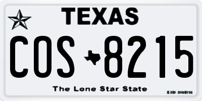 TX license plate COS8215