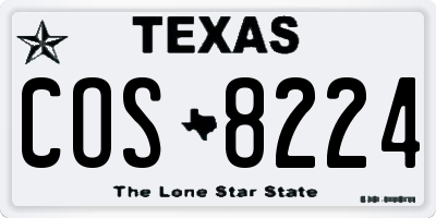 TX license plate COS8224