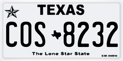 TX license plate COS8232
