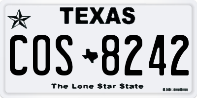 TX license plate COS8242
