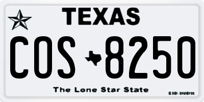 TX license plate COS8250