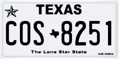 TX license plate COS8251